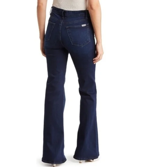 Joe's Flare Mid Rise Dark Stretch Veles Jeans 28 / 6 - Picture 2 of 7